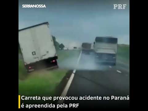 PRF apreende carreta usada para provocar acidente em rodovia do PR