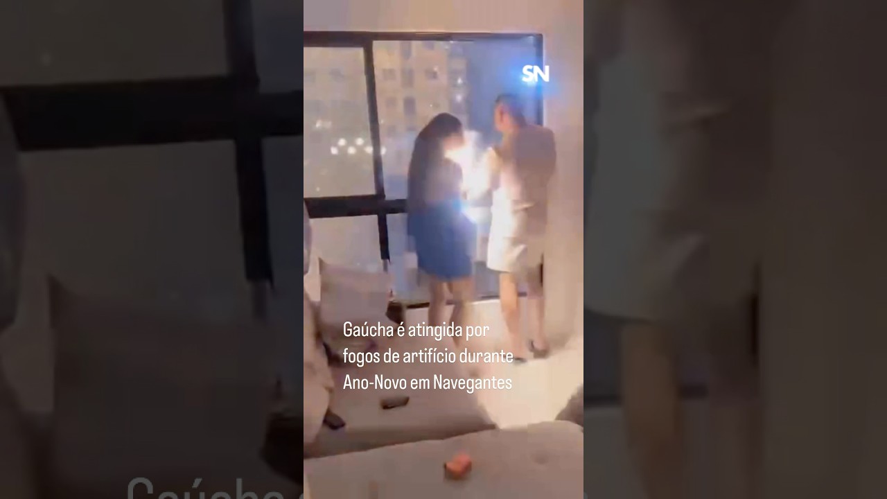 Gaúcha é atingida por fogos de artifício durante Ano-Novo em Navegantes