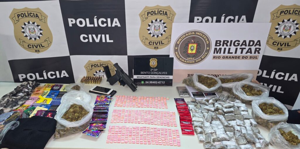 Ação entre Polícia Civil e Brigada Militar desarticula depósito de drogas em Bento