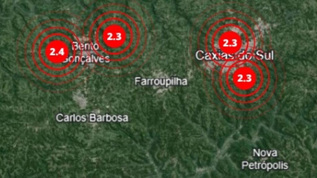 Bento Gonçalves e Pinto Bandeira também registraram tremores de terra