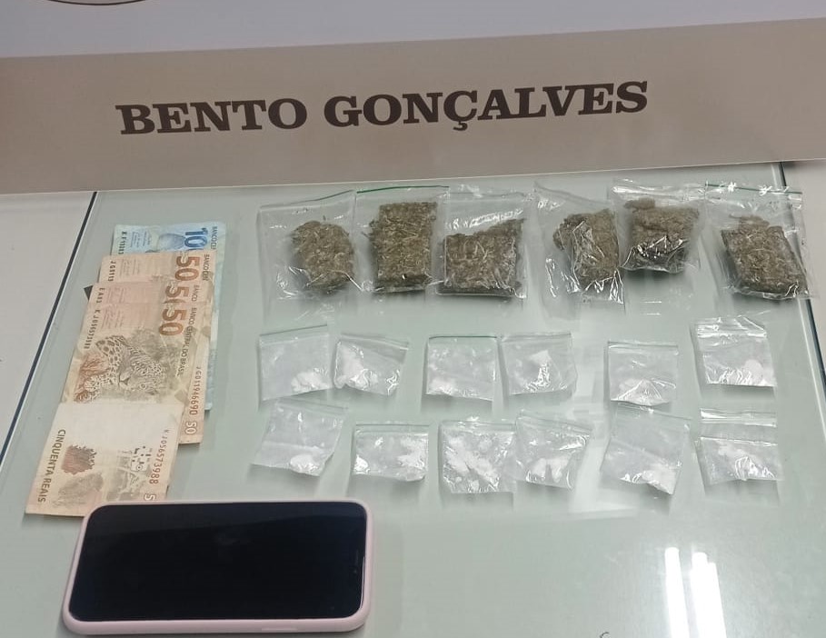Casal é preso vendendo drogas no Botafogo, em Bento Gonçalves