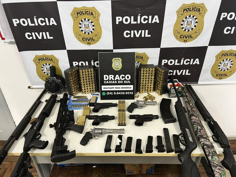 Armamento pesado é apreendido pela Polícia Civil na Serra Gaúcha