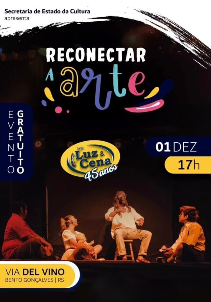 Reconectar a Arte traz espetáculo "Brincando de Natal", do Teatro Luz e Cena, para Bento