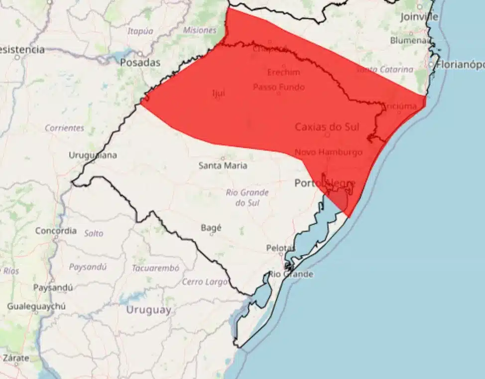 Alerta para fortes tempestades no RS neste domingo, 1º/12, incluindo a Serra Gaúcha