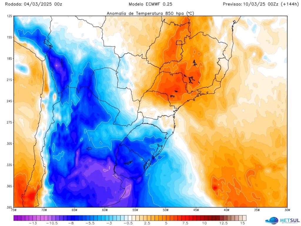 Tem frente fria chegando ao Rio Grande do Sul.