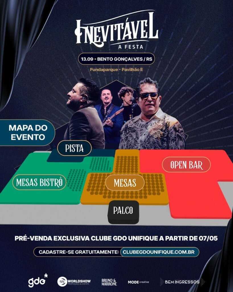Começa hoje a pré-venda de ingressos para o show de Bruno & Marrone em Bento Gonçalves.