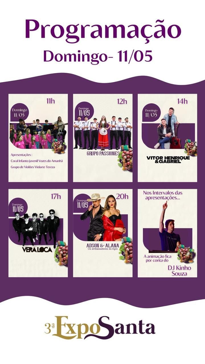 ExpoSanta agita Santa Tereza no próximo fim de semana.