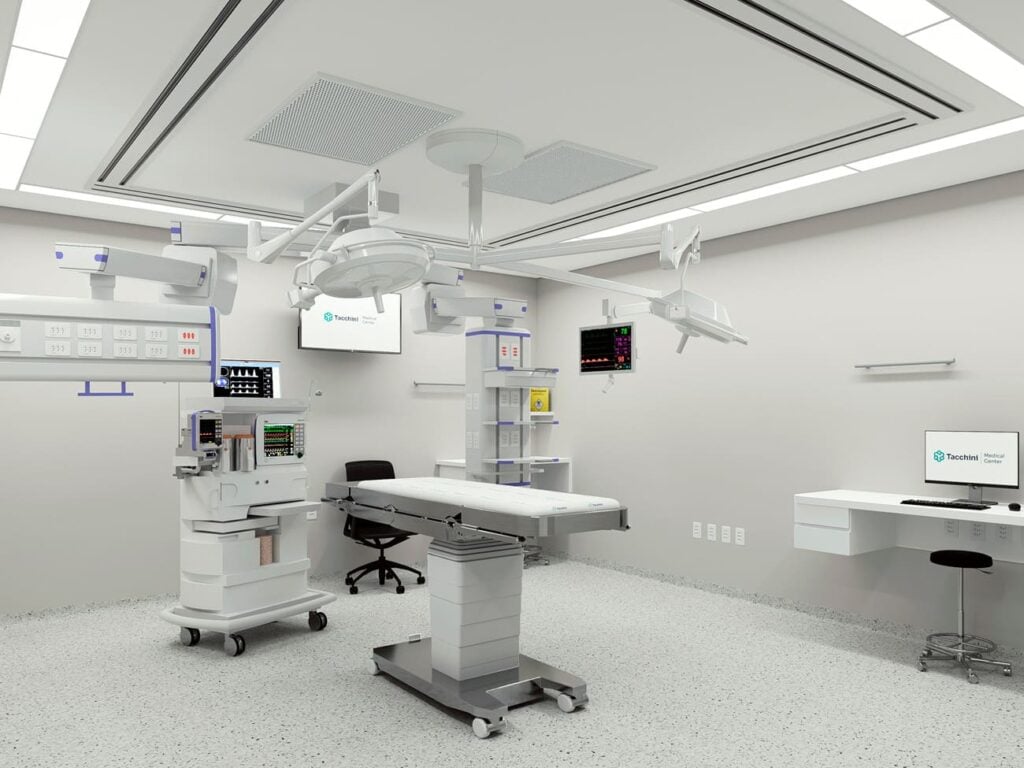 Tacchini Medical Center contará com salas cirúrgicas equipadas segundo padrão internacional.