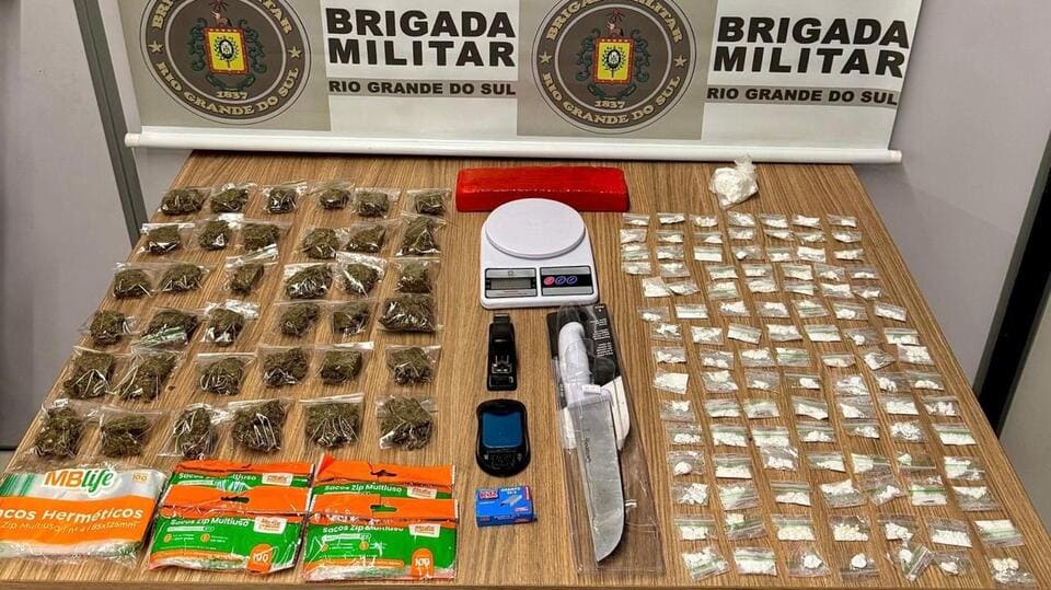 Brigada Militar prende jovem com drogas em Bento Gonçalves.