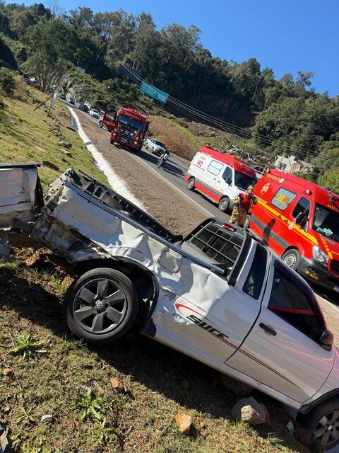 Homem de 43 anos fica em estado grave após acidente na BR-470, em Bento Gonçalves.