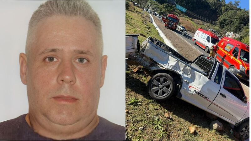 Homem morre no hospital após colisão entre Saveiro e ônibus na BR-470; Ederson da Silva Pinheiro tinha 44 anos.