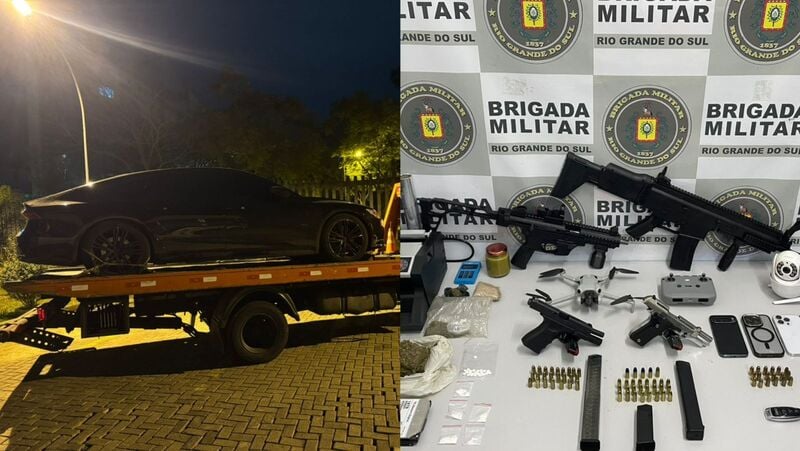 Três homens e uma mulher foram presos com arsenal no bairro Villagio, em Caxias do Sul.
