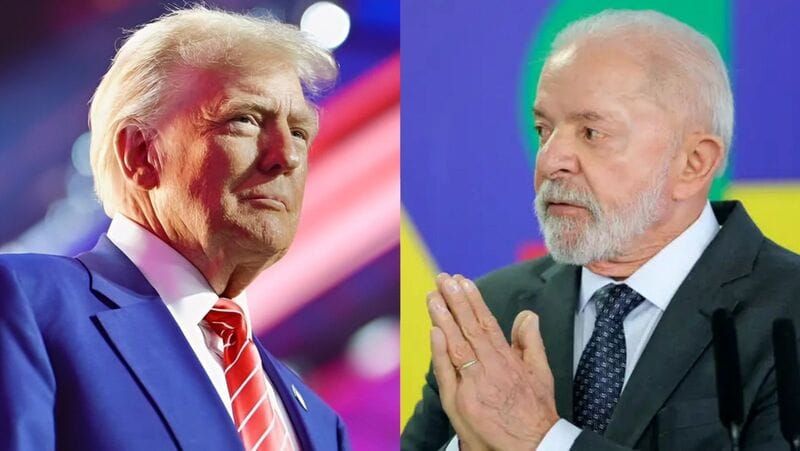 Trump escreve para Lula e anuncia tarifa de 50% sobre produtos brasileiros.