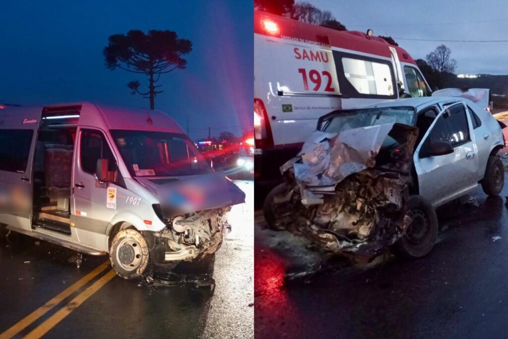 13 pessoas feridas em acidente na BR-470 em Garibaldi.