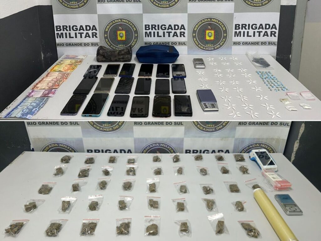 Brigada Militar prendeu meliantes por tráfico de drogas no Loteamento Veneto e no bairro Esplanada, em Caxias do Sul.