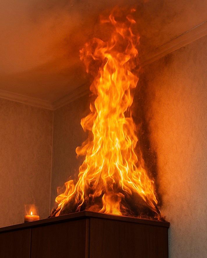 Vela aromática provoca incêndio em Bento Gonçalves.