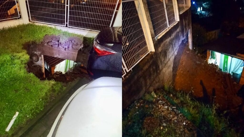 Deslizamento no bairro Borgo em Bento Gonçalves.