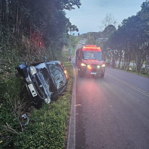 Saída de pista em Pinto Bandeira.