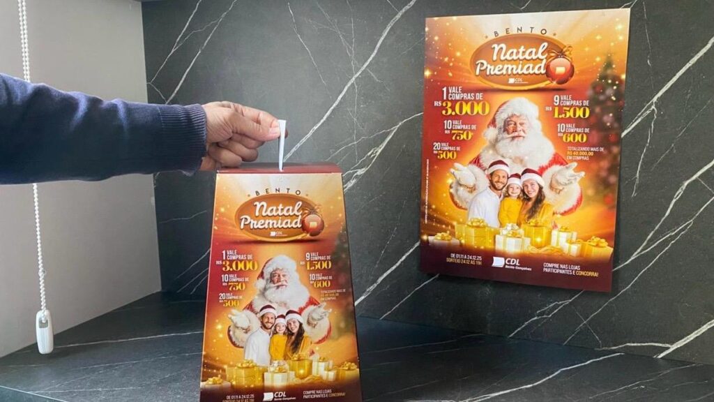 Bento Natal Premiado distribuirá R$ 40 mil em prêmios.