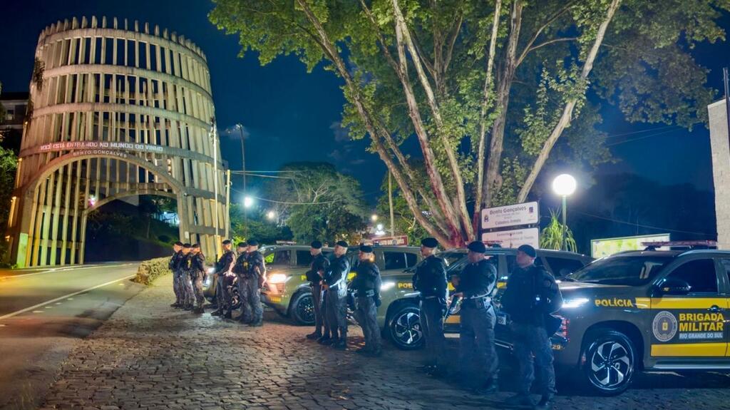 Brigada Militar reforça o policiamento em Bento Gonçalves.