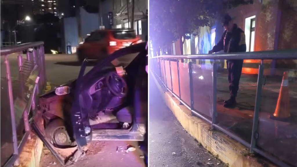 Motorista bate contra mureta em Bento Gonçalves.