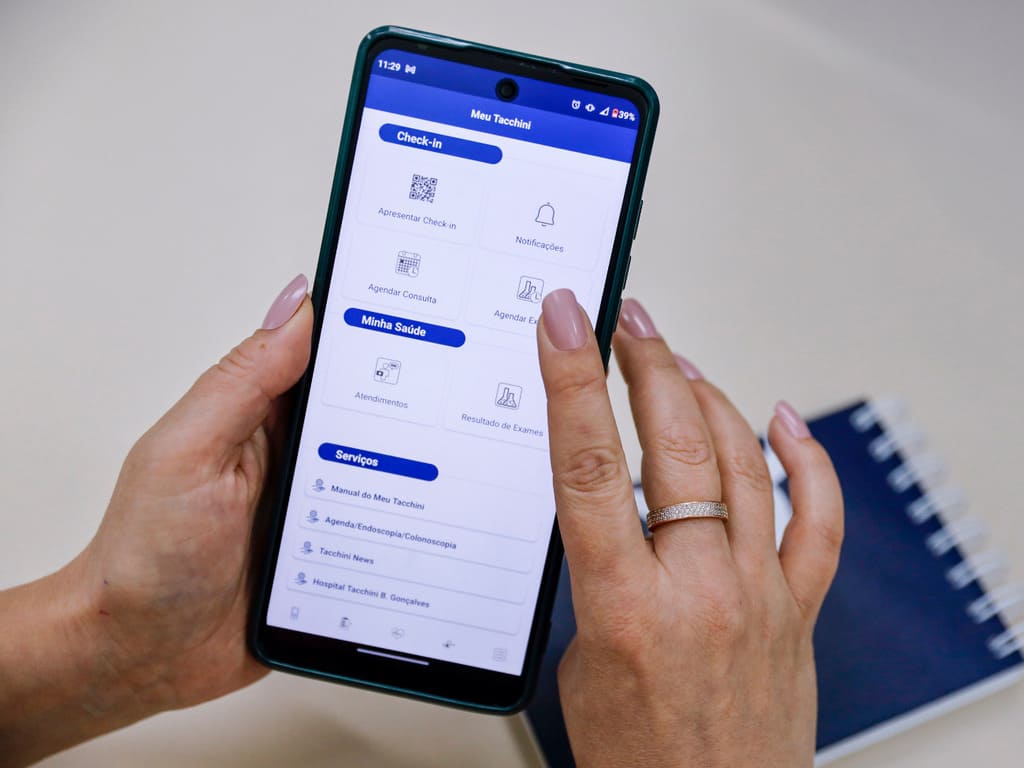 Aplicativo Meu Tacchini amplia autonomia e agiliza atendimento dos pacientes.