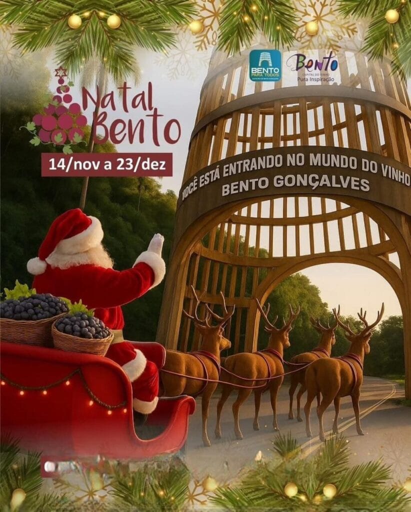 Chegada do Papai Noel na Via Del Vino em Bento Gonçalves é nesta sexta.