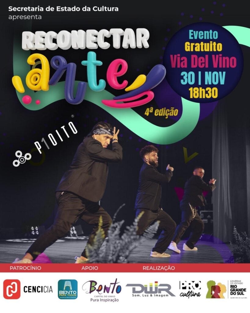 Reconectar a Arte segue com espetáculo de dança do grupo P1Oito em Bento Gonçalves.