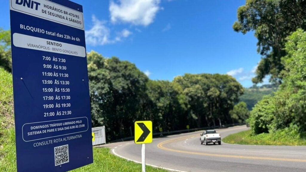 Horários da BR-470 na Serra das Antas.