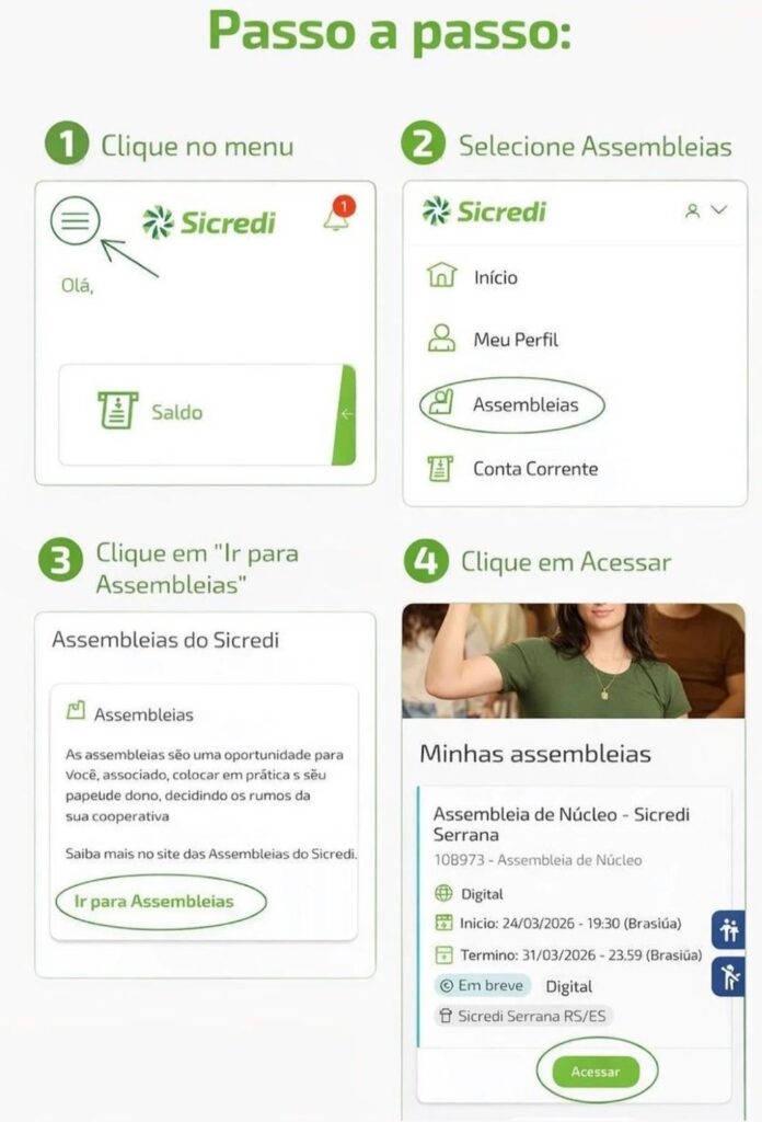Sicredi Serrana convida associados a participarem da Assembleia Digital no dia 24 de março.