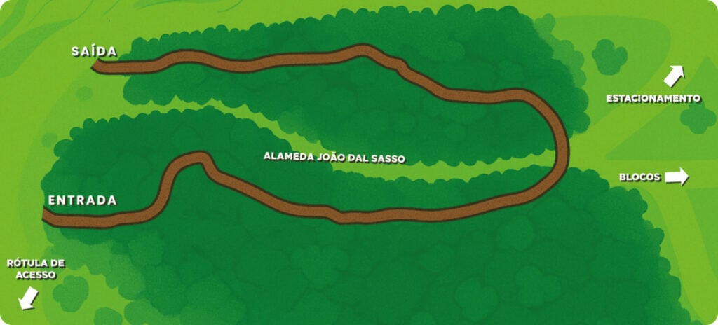 Mapa do trajeto das Trilhas Ecológicas da UCS Bento que deve ser ampliado futuramente. 