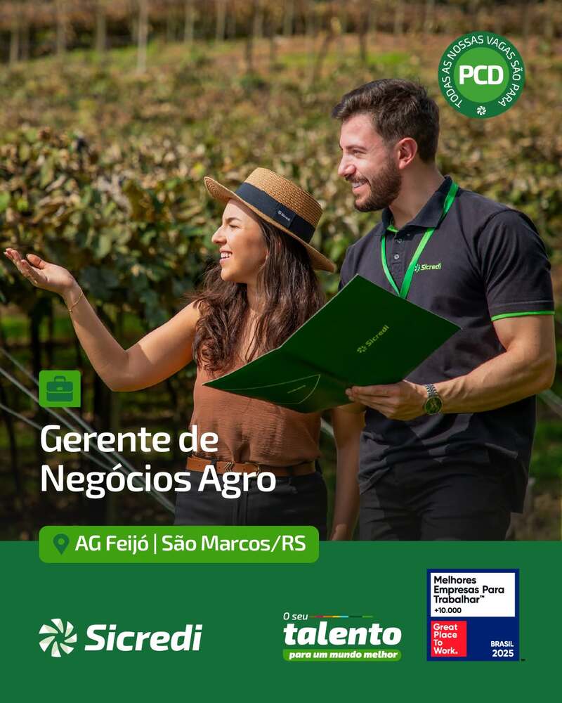 Gerente de Negócios Agro | Feijó - São Marcos, RS Inscrições até 23/06/2026