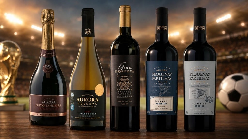 Vinícola Aurora indica cinco rótulos para acompanhar jogos da Copa.