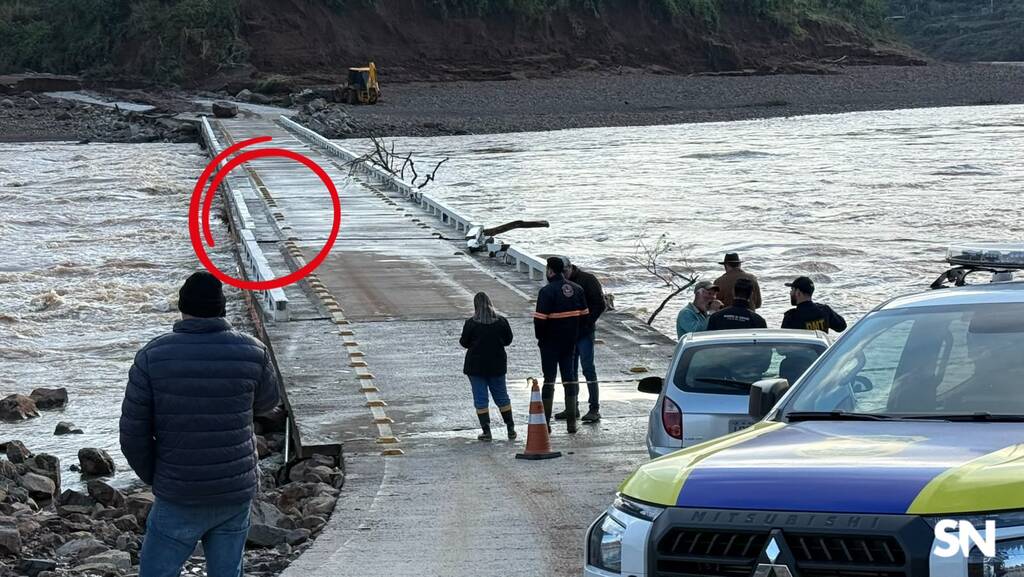 Ponte de Cotiporã se mexeu de lugar.