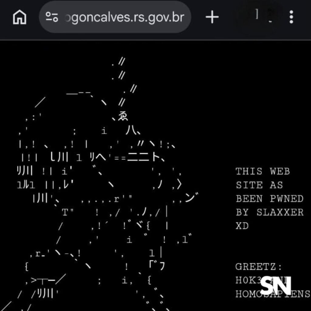 Site da Prefeitura de Bento Gonçalves é hackeado.