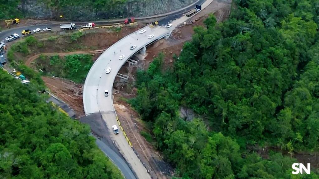 DNIT libera trânsito parcial no Viaduto A da BR-470, na Serra das Antas