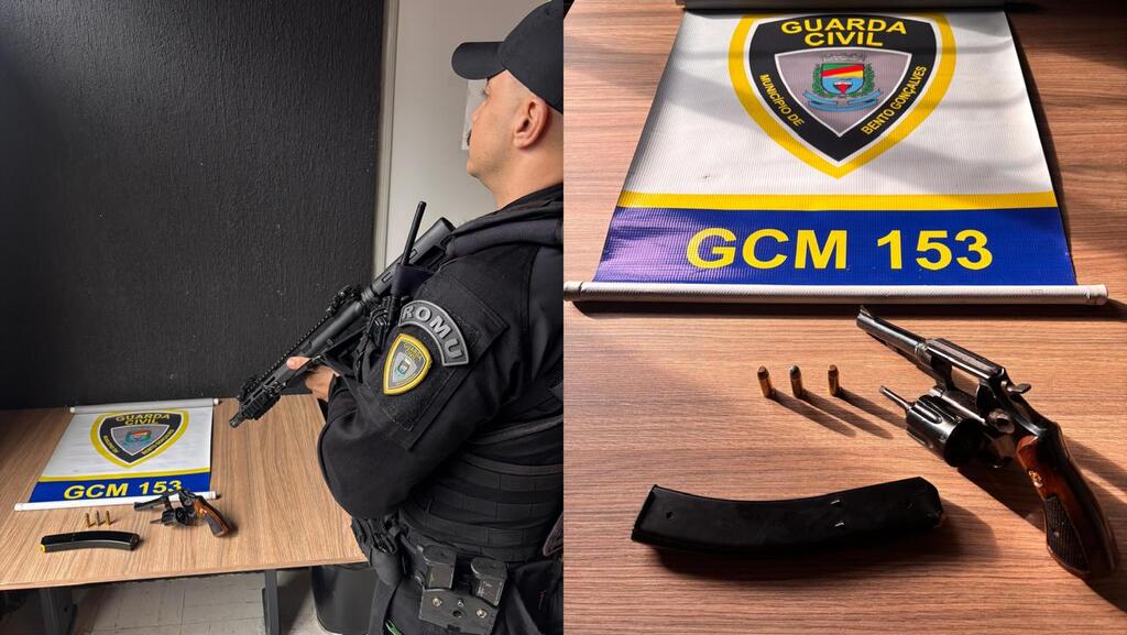 Homens fogem da GCM em Bento Gonçalves e abandonam revólver e munições