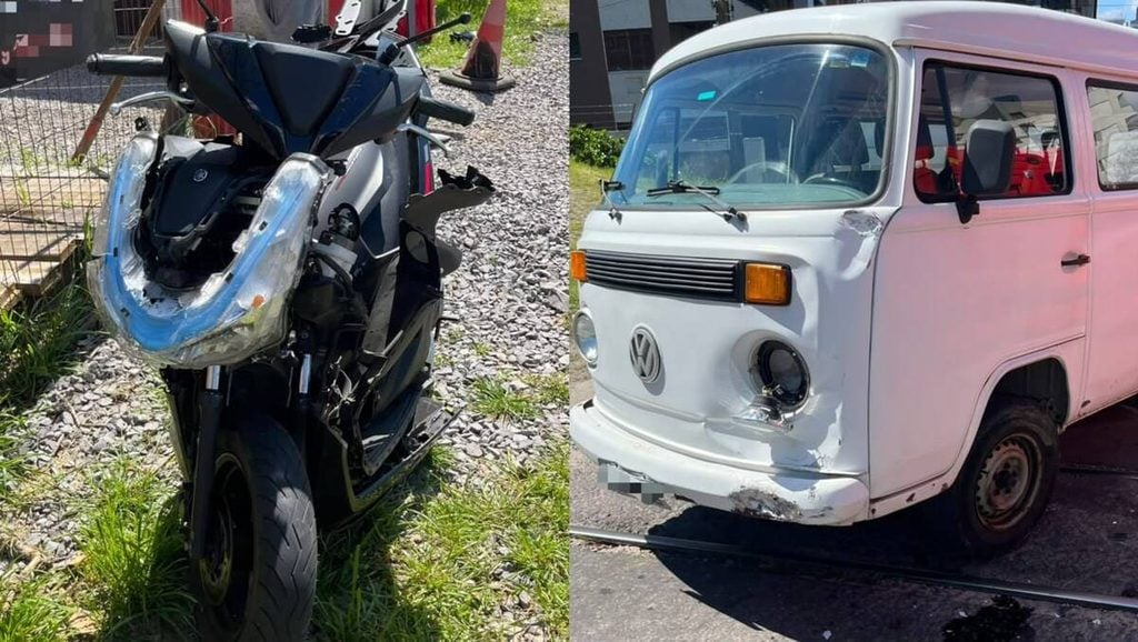 Acidente em Bento Gonçalves deixa motociclista ferido no bairro Cidade Alta.
