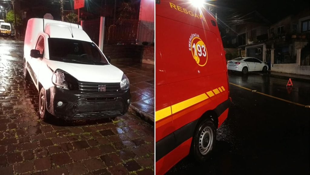 Acidente em Bento Gonçalves termina com Cruze contra muro.