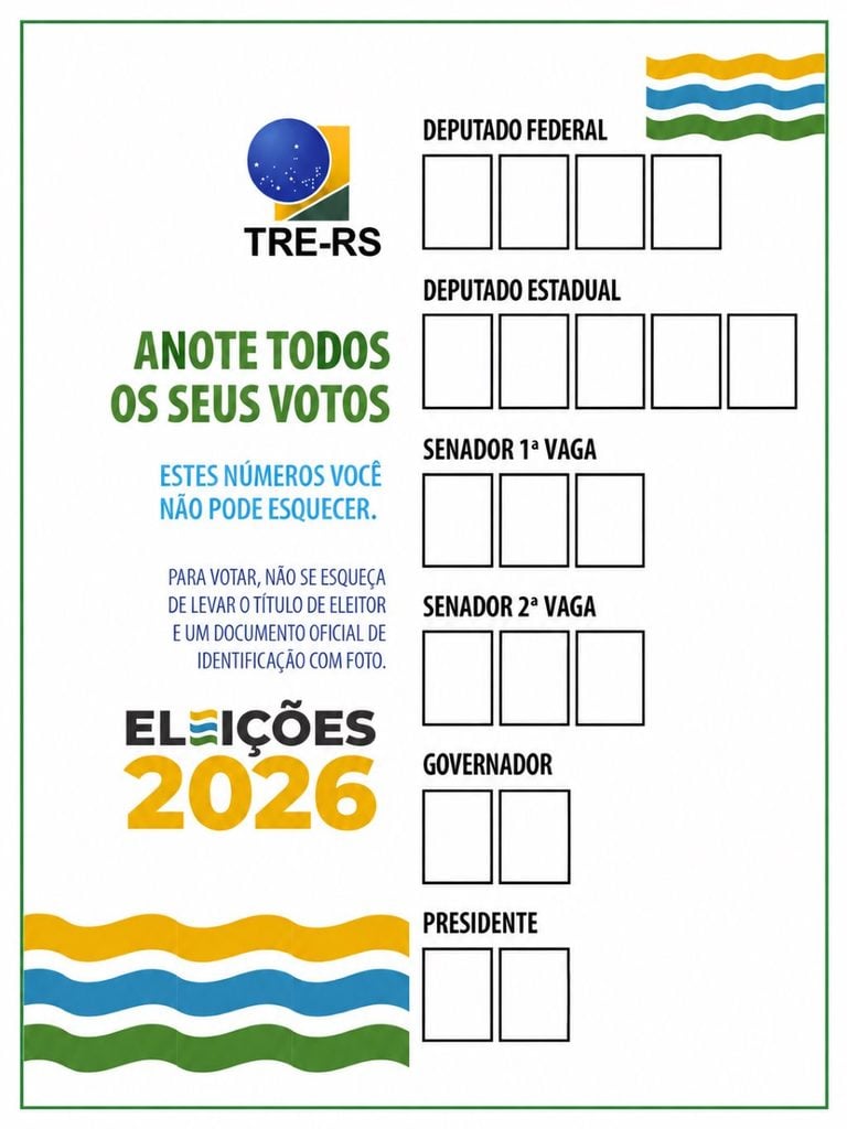 Eleições 2026. “Colinha” do TRE-RS.