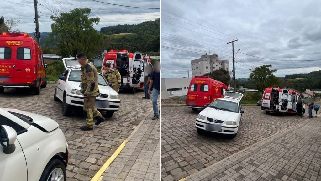 Acidente entre Fiat 500 e Gol em Bento Gonçalves.